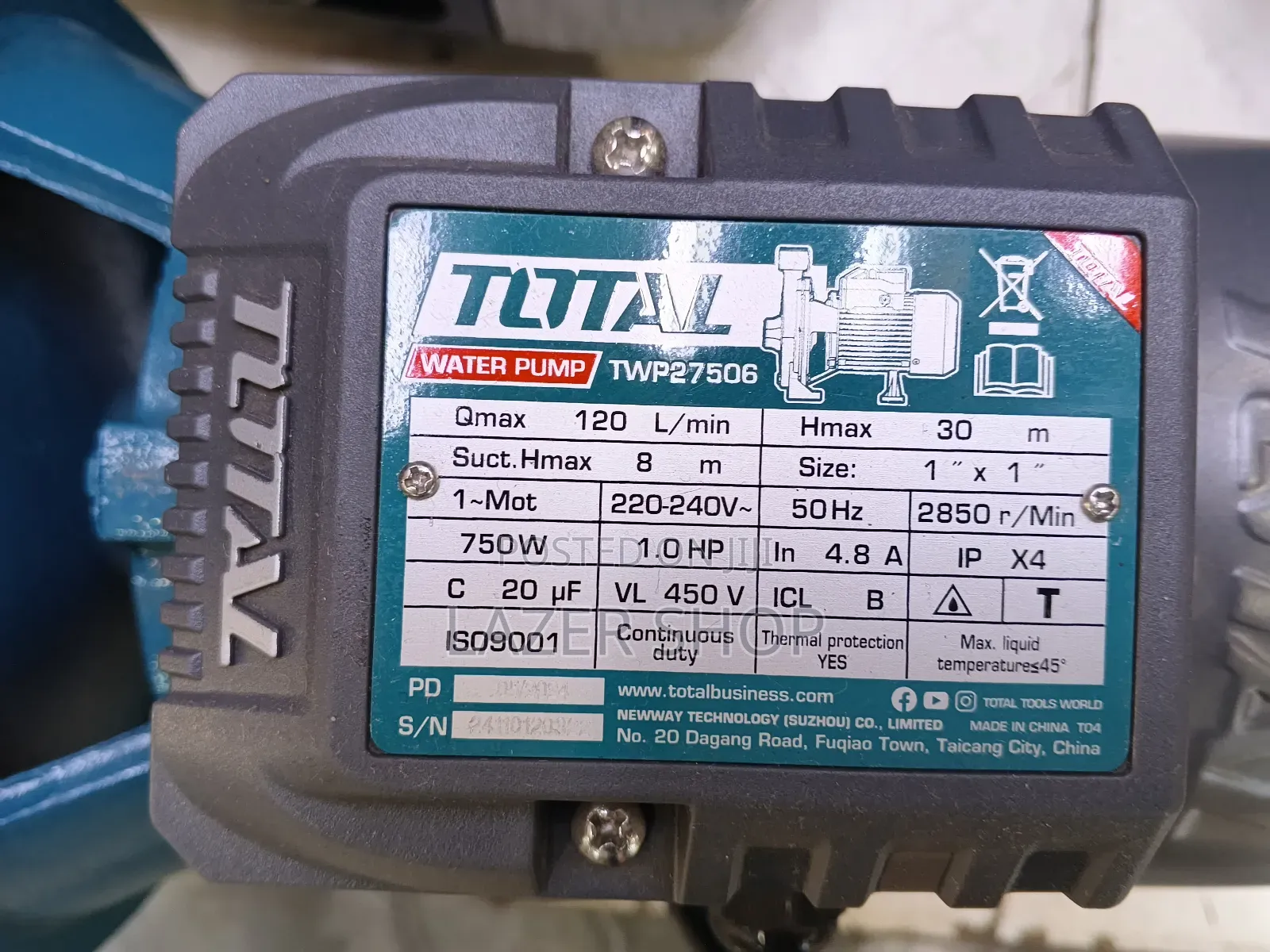 1hp Centrifugal Pump Total