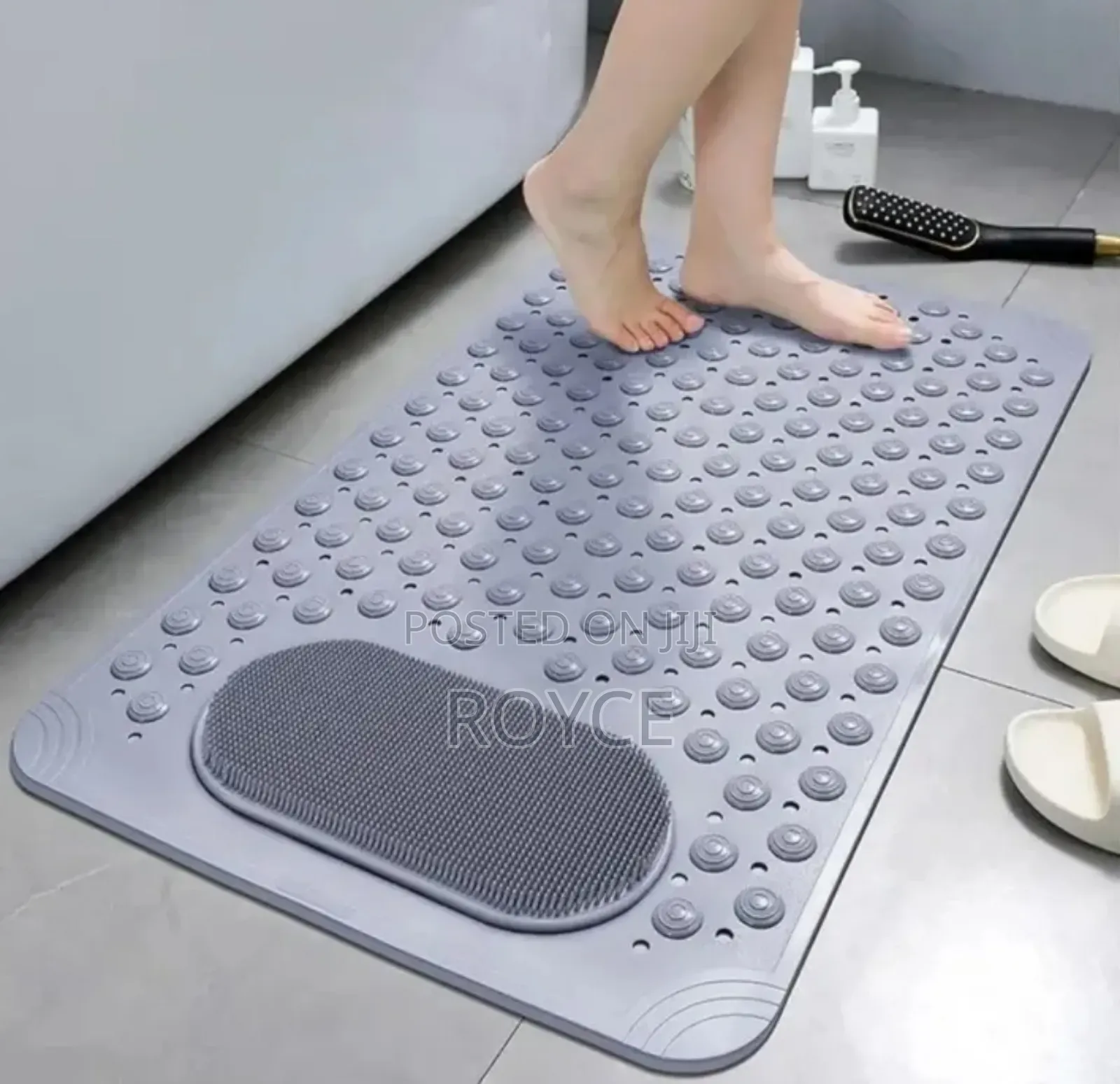 Anti-slip Bathroom Mat With Foot Scrub