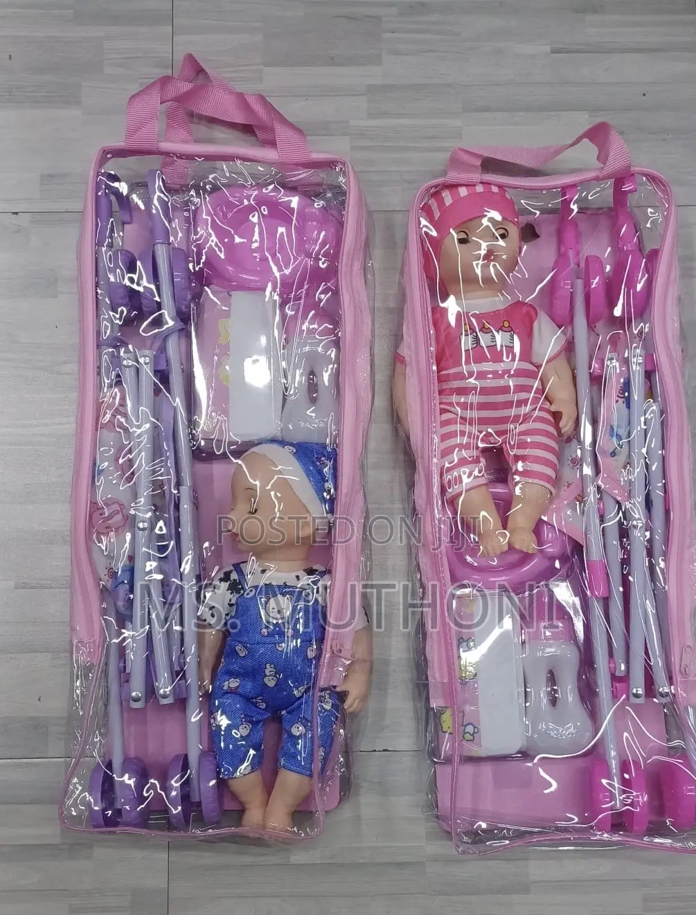 Baby Doll Set ; Doll , Accessories + Stroller
