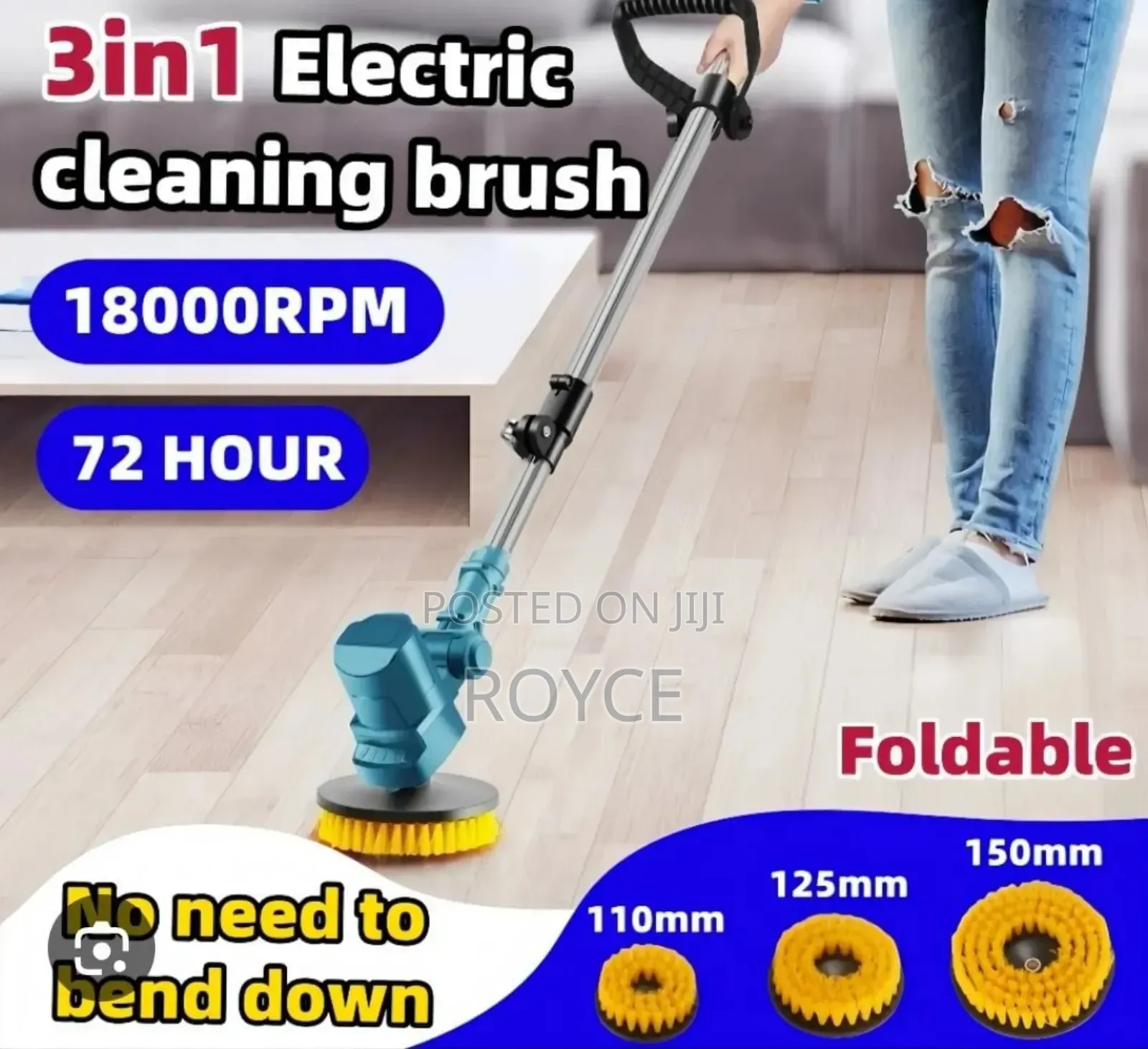 3 In 1 Powerful Electric Spin Scrubber