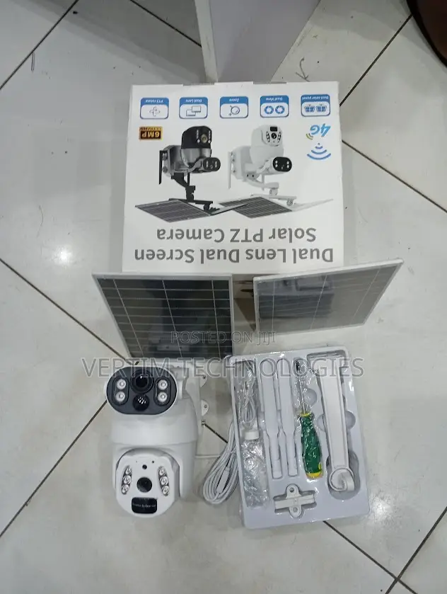 6mp Dual Lens Solar Powered Security Outdoor 4g Dual Panel Solart