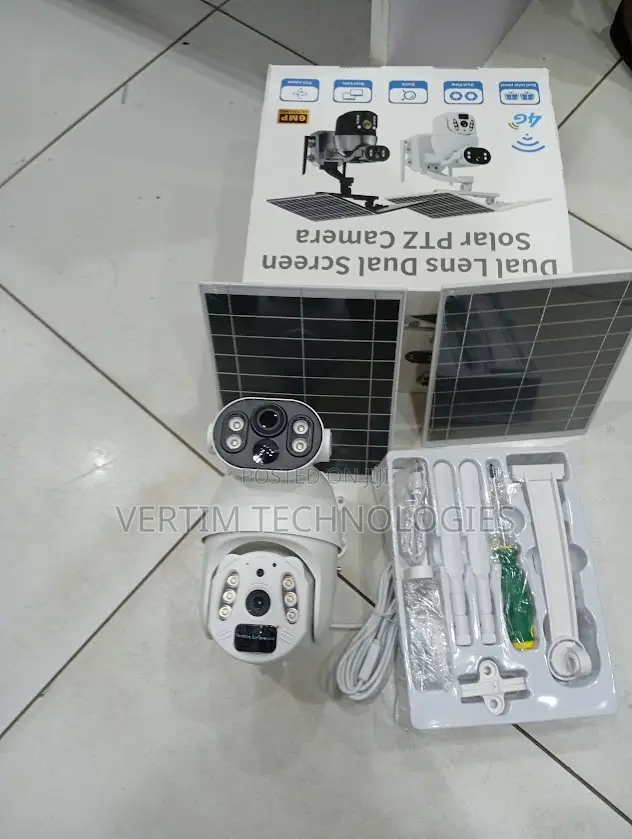 Ubox 6mp Dual Lens Solar CCTV Camera With Sim Card Slot