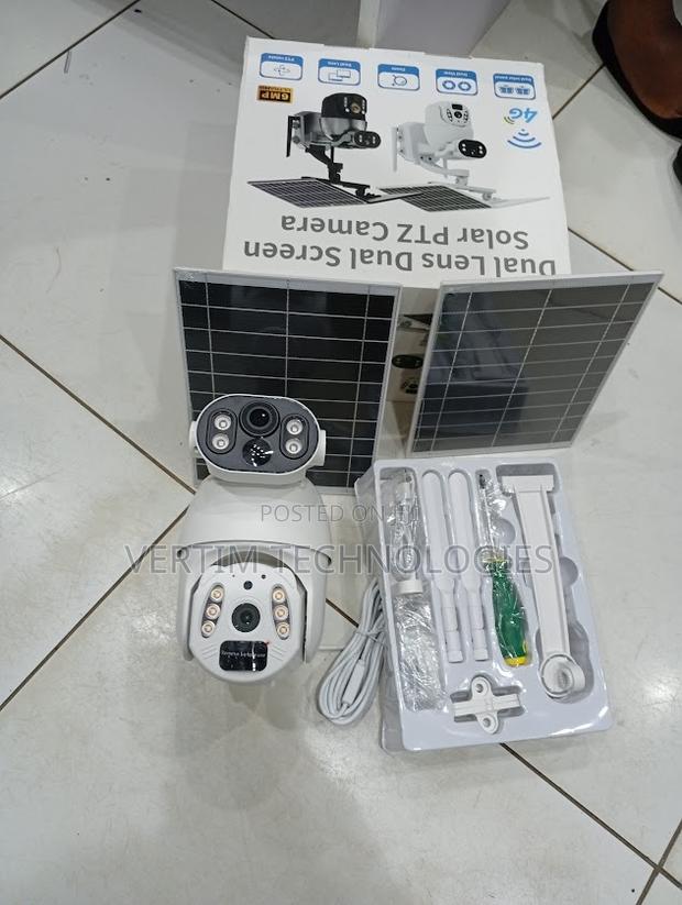 Solar Powered 4g Simcard Dual Lens Ubox 6mp PTZ Camera