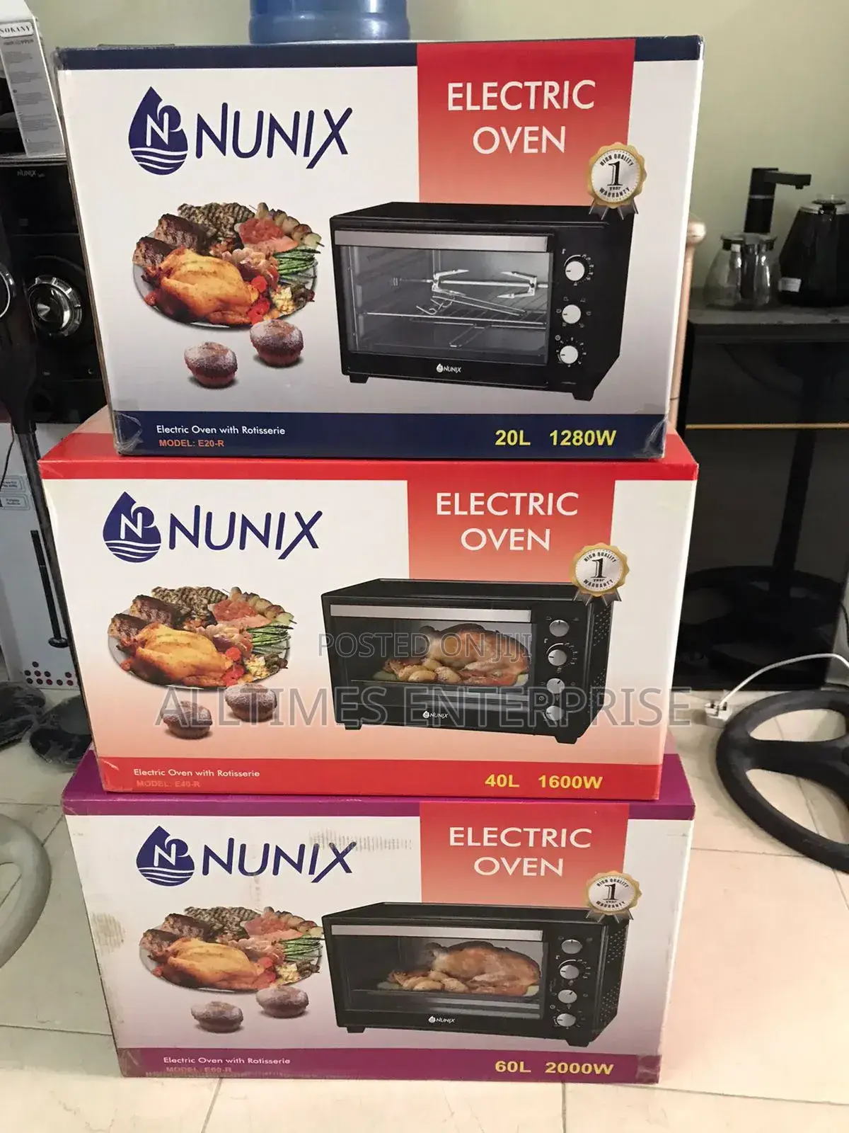 Nunix 4 Knob 60 Liters Electric Oven With Rotisserie