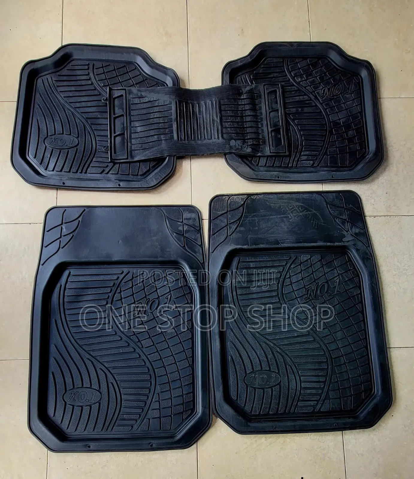 5pc Black Plain Car Carpet Floor Mats