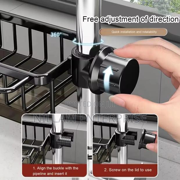 Aluminum Kitchen Bathroom Sink Organizer - thumbnail 4