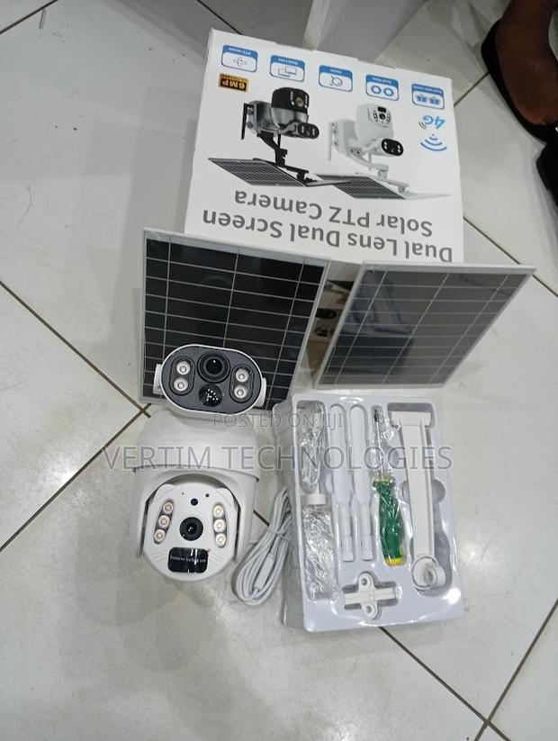 6mp 4g Solar Waterproof Camera Dual Lens CCTV PTZ Security Solar Camer