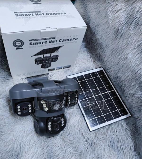 Solar Wifi Cctv Camera Triple Lens For Farm Security