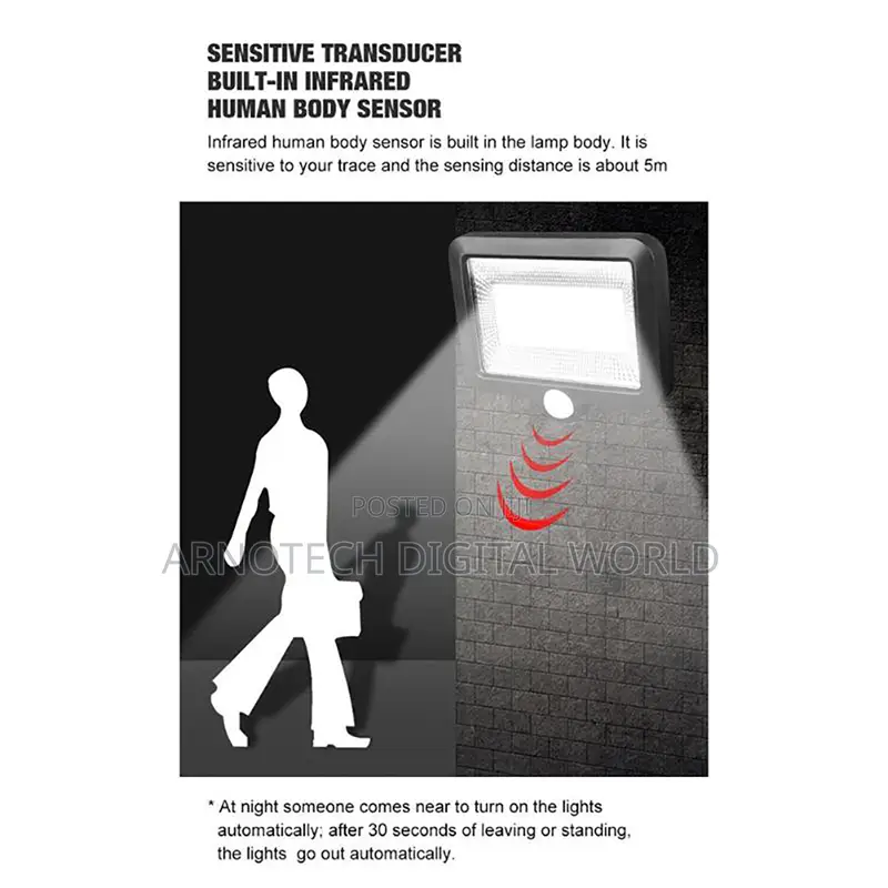 Waterproof Outdoor Security Night Light/Solar Motion Sensor Wall Lamp