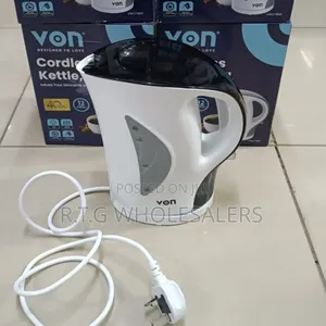 Von 1.7l Upright Cordless Kettle – Vskl17bnk White/Black