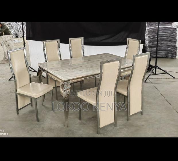 Dining Table ; 6-Seater Marble Top Dining Table - thumbnail 13