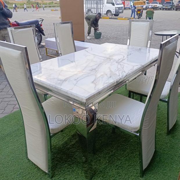 Dining Table ; 6-Seater Marble Top Dining Table - thumbnail 19