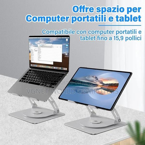 Metallic Rotating Laptop Stand With Cooling Fan Adjustable Height - thumbnail 4