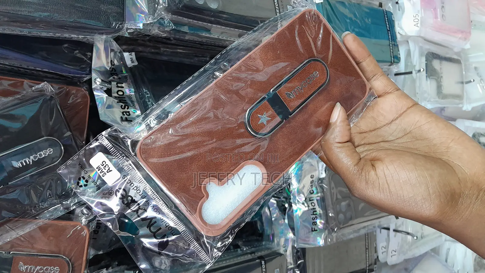 Warty Samsung Galaxy A35 5g Leather Silicone Case -Brown
