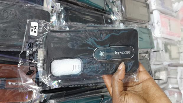 Simsi Samsung A54 Premium Silicone Leather Back Cover -Black - main view