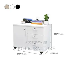 Office Cabinet; Office Cabinet With Locking Drawers and Rolling Base