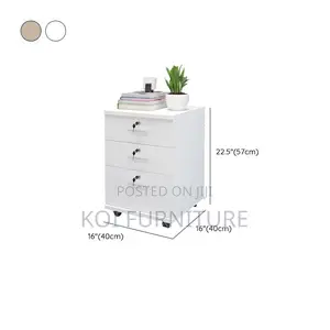 Office Cabinet; Office Cabinet With Locking Drawers and Rolling Base