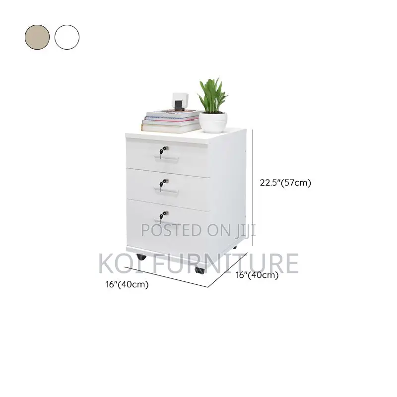 Office Cabinet; Office Cabinet With Locking Drawers and Rolling Base