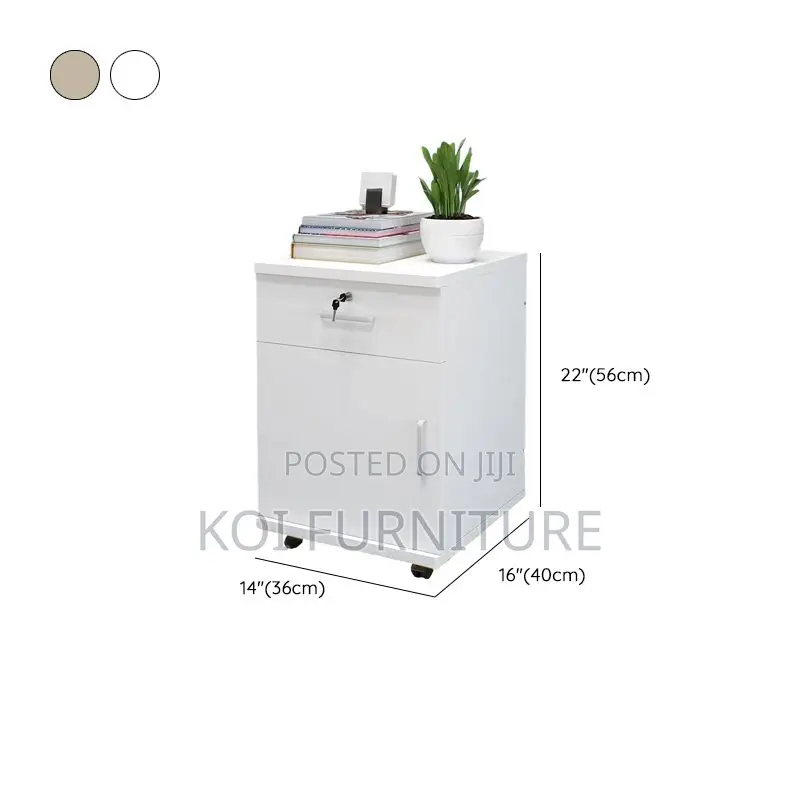 Office Cabinet; Office Cabinet With Locking Drawers and Rolling Base
