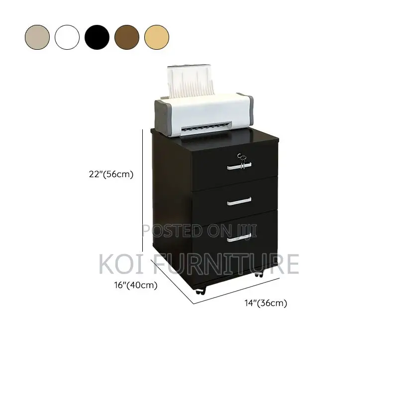 Office Cabinet; Office Cabinet With Locking Drawers and Rolling Base