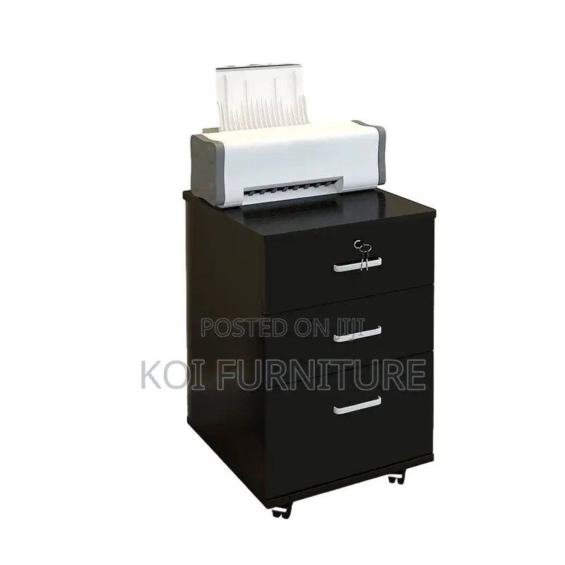 Office Cabinet; Office Cabinet With Locking Drawers and Rolling Base