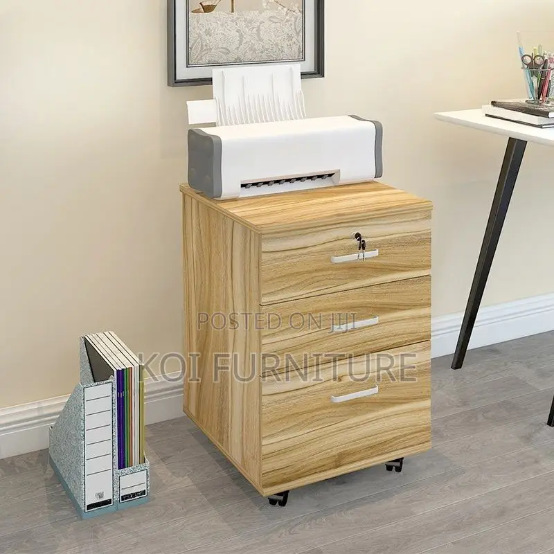 Office Cabinet; Office Cabinet With Locking Drawers and Rolling Base