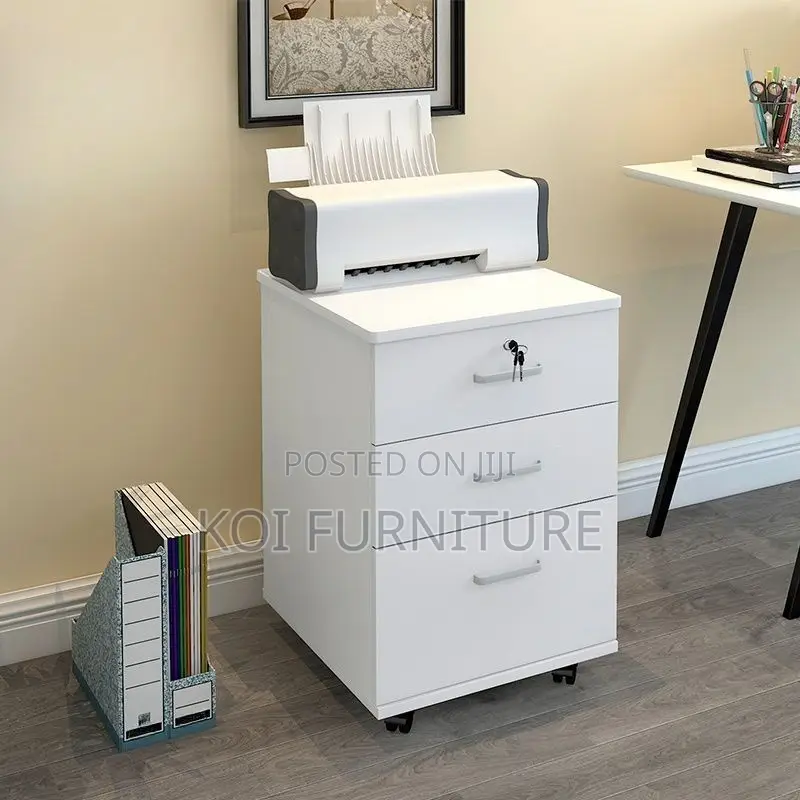 Office Cabinet; Office Cabinet With Locking Drawers and Rolling Base