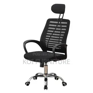 Office Chair; Adjustable Fabric Headrest Mesh Office Chair