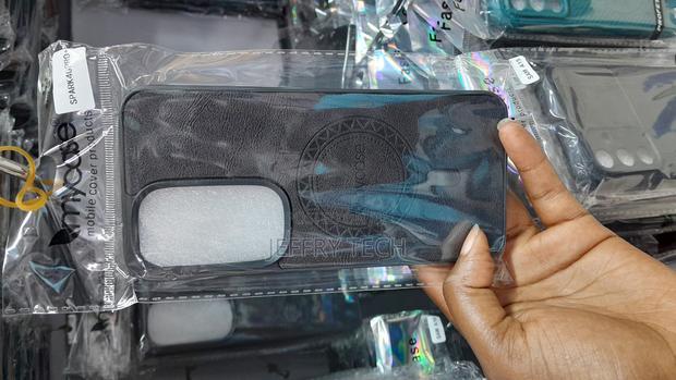 Miset Tecno Spark 40 Pro+ Leather Skin Case Silicone -Black - main view