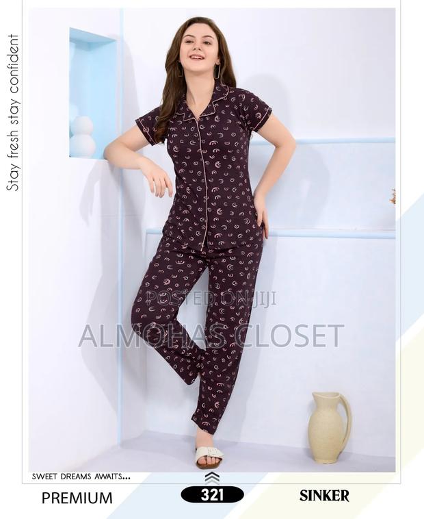 Women’S Open Front Cotton Pyjama Set –Comfortable Loungewear - thumbnail 4