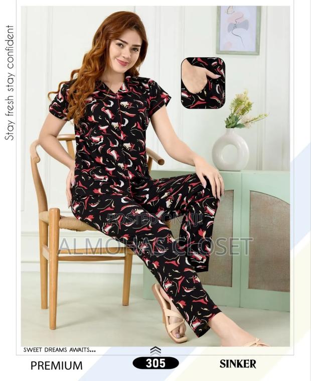 Women’S Open Front Cotton Pyjama Set –Comfortable Loungewear - thumbnail 5