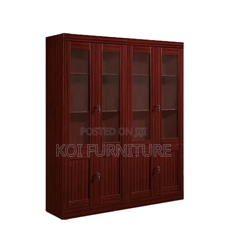 Office Cabinet; 8 Doors Red Brown Executive Office Cabinet