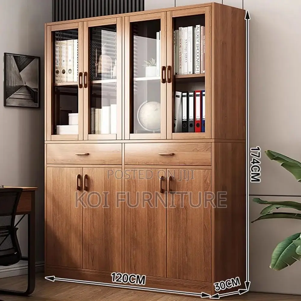 Office Cabinet; 8 Doors Red Brown Executive Office Cabinet