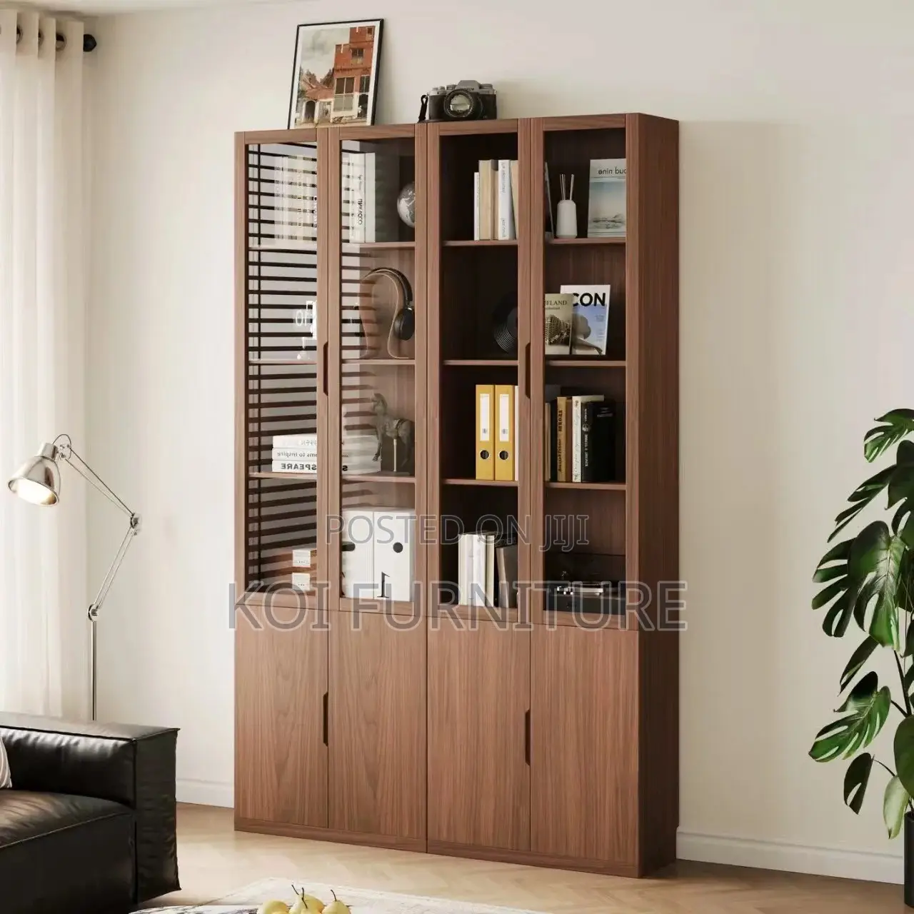 Office Cabinet; 8 Doors Red Brown Executive Office Cabinet
