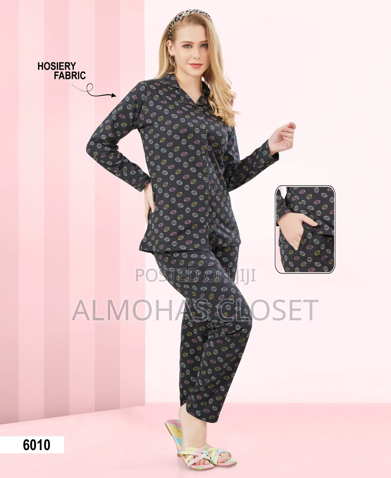 Women’S Long Sleeve Open Front Cotton Pyjama Set – Warm Soft Nightwear