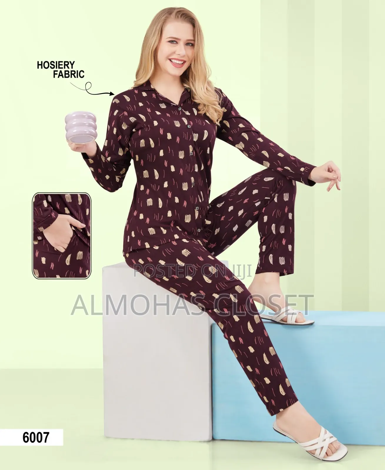 Women’S Long Sleeve Open Front Cotton Pyjama Set – Warm Soft Nightwear