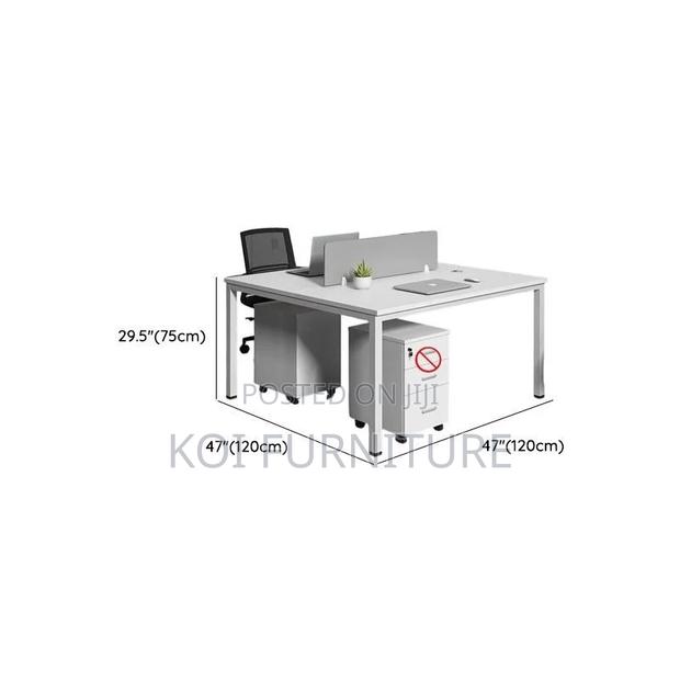 Office Workstation; Two Users White Office Table - thumbnail 2