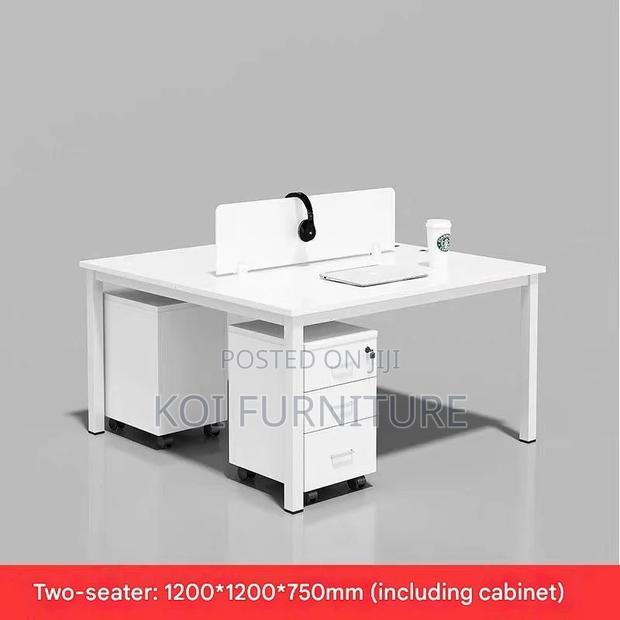 Office Workstation; Two Users White Office Table - thumbnail 3