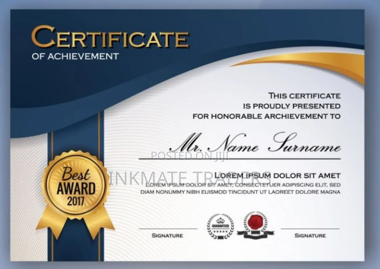 High Quality Certificate Printing