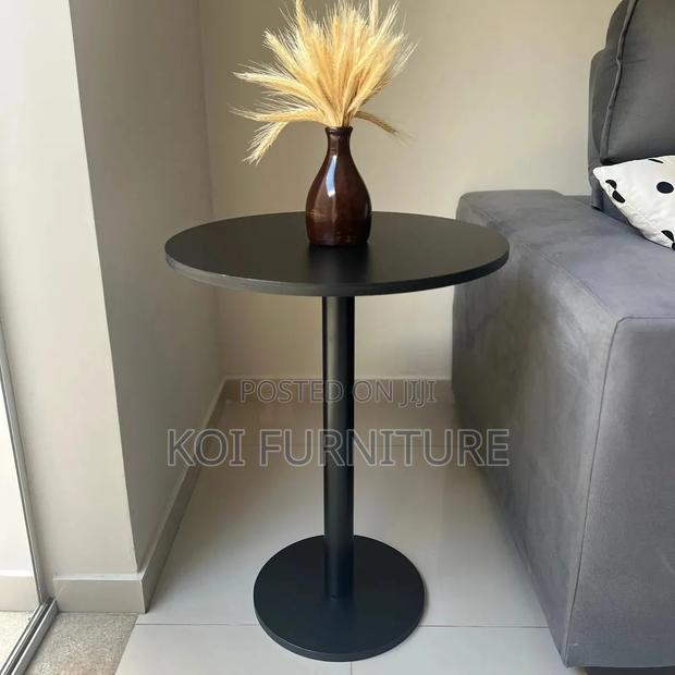 Coffee Table; Black Height Adjustable Home Office Round Coffee Table - thumbnail 10