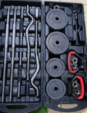 58kg Adjustable Dumbbell Barbell Set With Carry Case