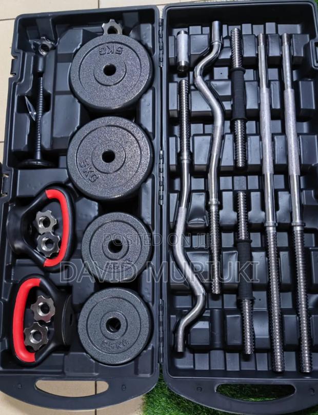 58kg Adjustable Dumbbell Barbell Set With Carry Case