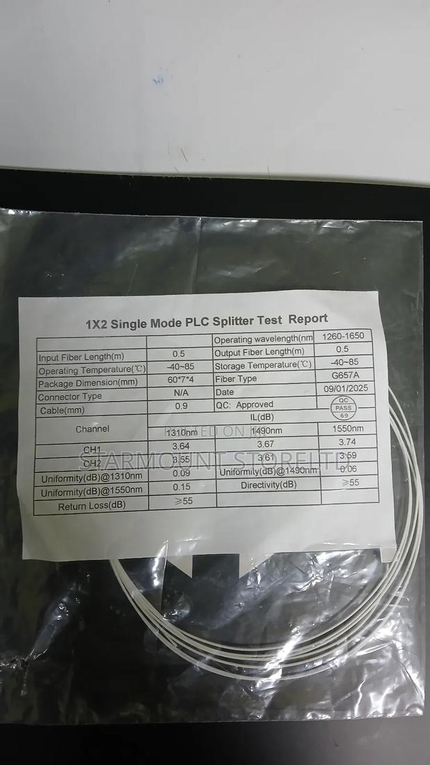 1×2 Single Mode PLC Splitter