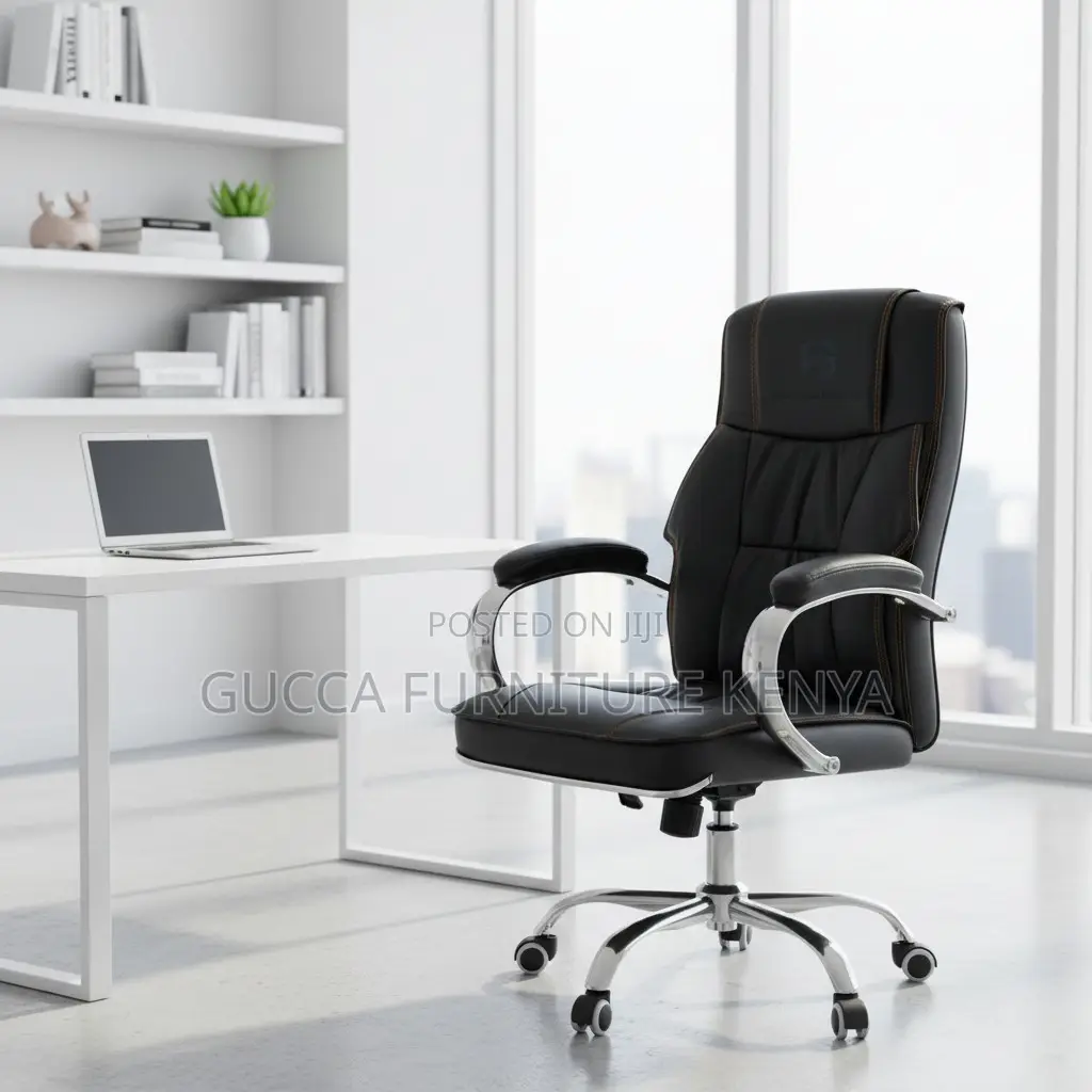 Executive Leather High-back Desk Chair