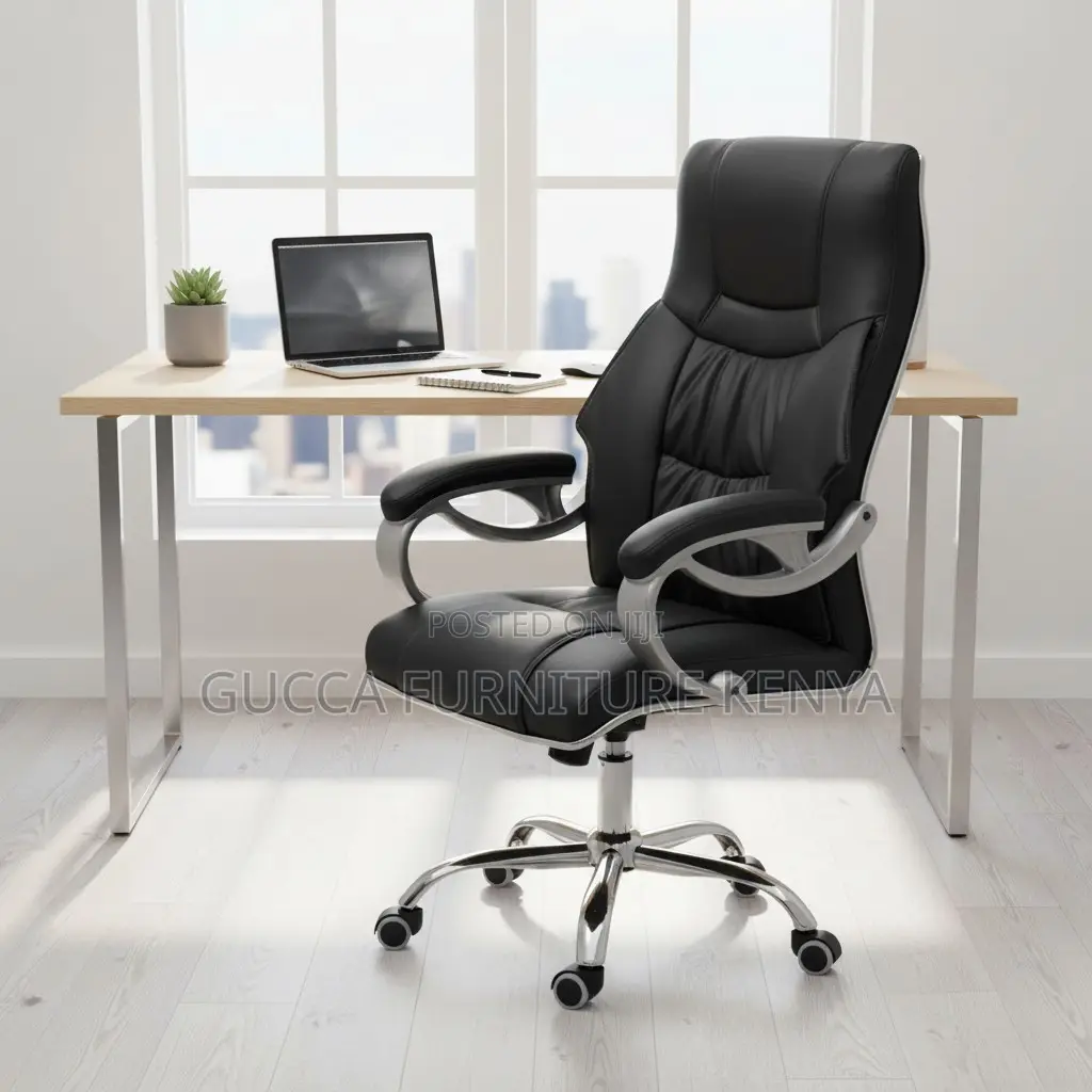 Executive Leather High-back Desk Chair