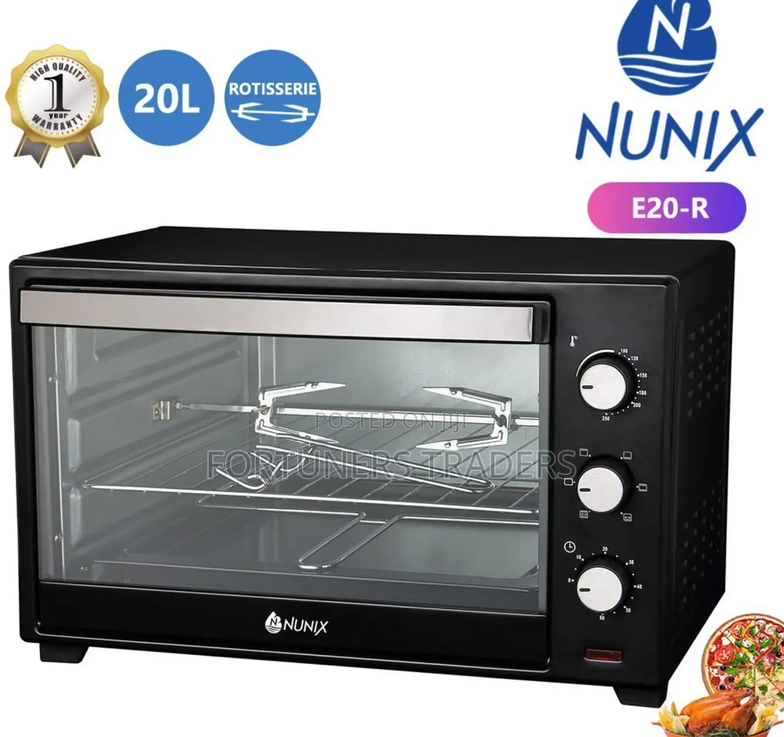 Electric Oven With Rotisserie Nunix E20-R 20l 1280watts