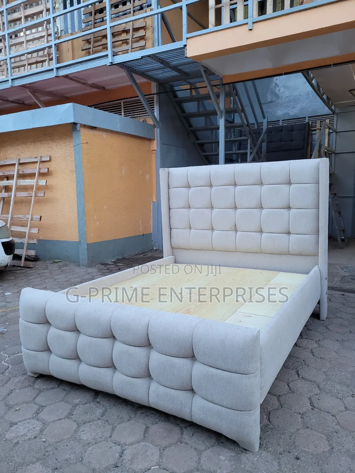 Modern Bed -Beige Light