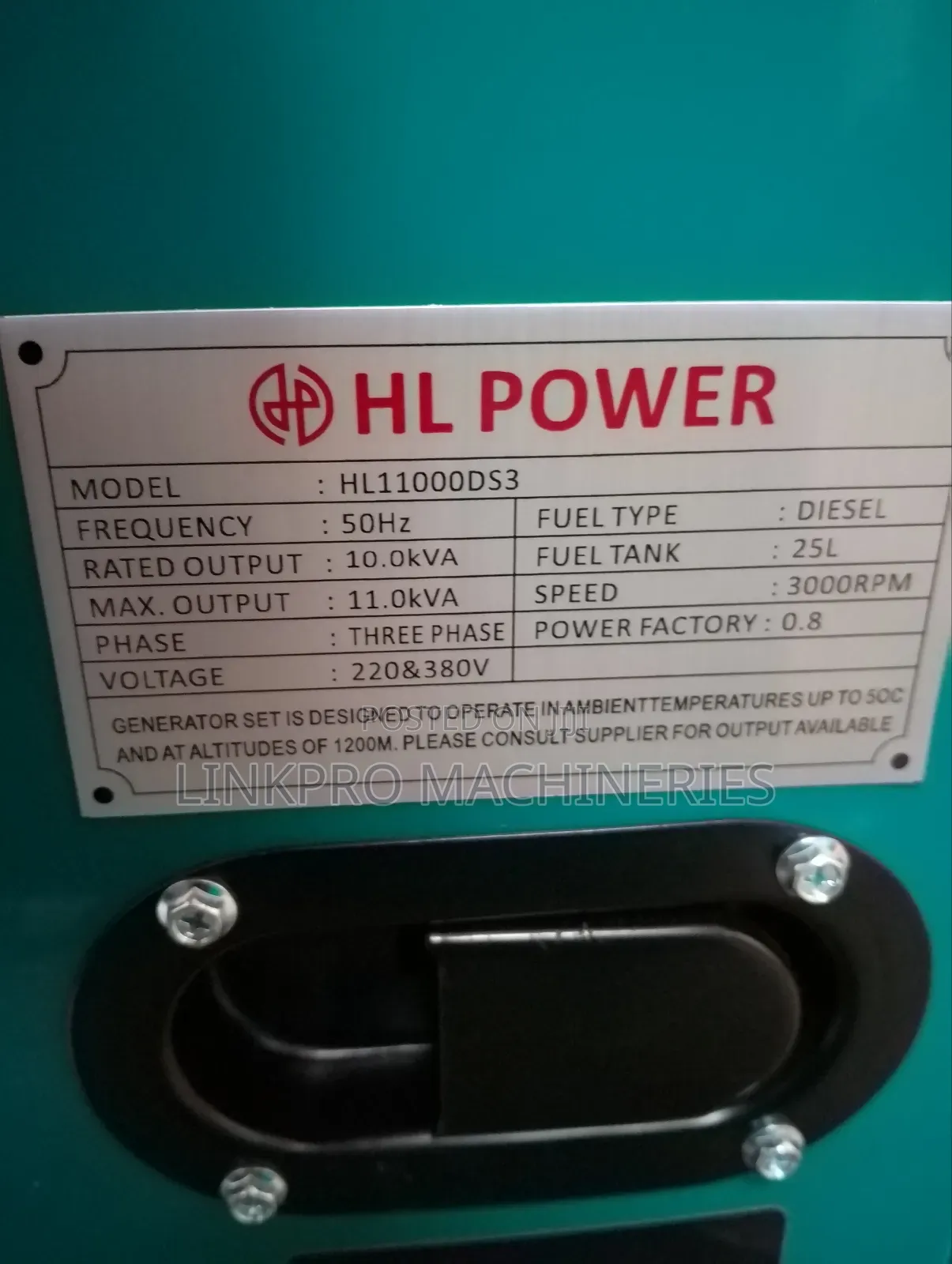 Hl Power 11kva 3phase Diesel Generator Hl11000ds3