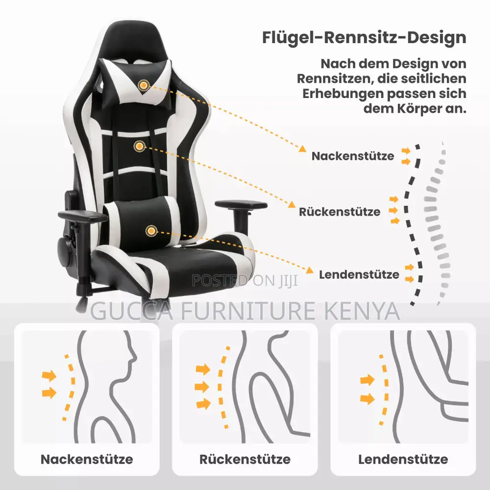 Adjustable Reclining Leather Gaming Chair