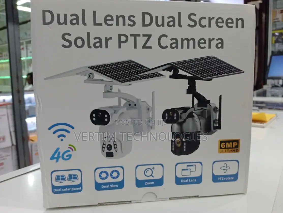 Ubox 6mp 4g Dual Panel Solar Powered CCTV Camera